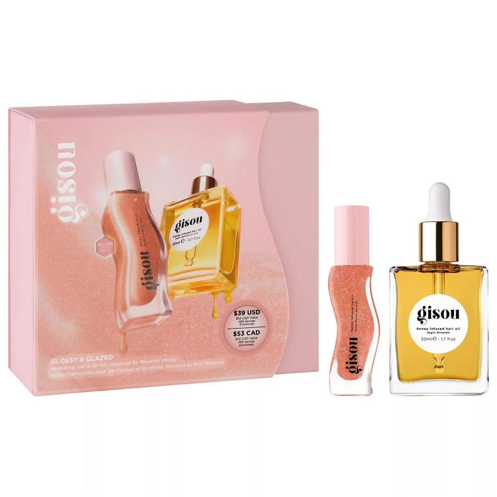 New Gisou Glossy & Glazed Hair & Lip Oil Gift Set